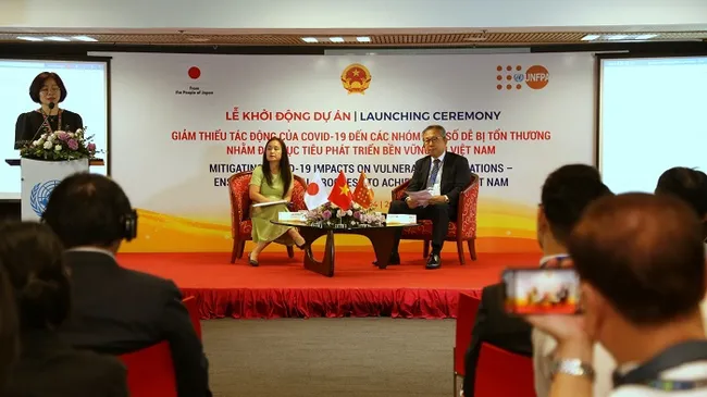 Delegates at the launch of the project held at the UN House in Hanoi on April 26, 2021. (Photo: UNFPA Vietnam)