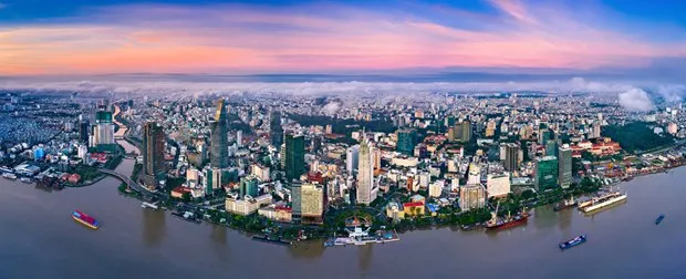 A view of HCM City from the Saigon River (Photo: VNA)