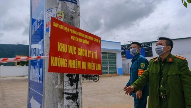 An isolation area in Don Duong District in Lam Dong Province