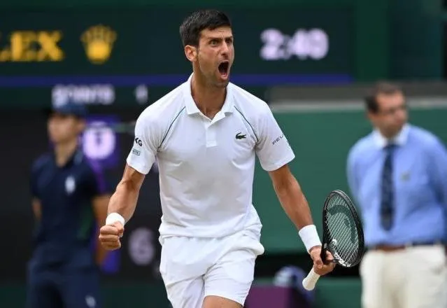 Novak Djokovic reacts during his semi final match against Canada's Denis Shapovalov. (Photo: Reuters)