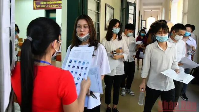At the High School Graduation Exam in 2021. Photo: THUY NGUYEN