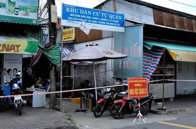 A blockade area in ward 6, Ca Mau city, Ca Mau province. (Photo: NDO/Huu Tung)
