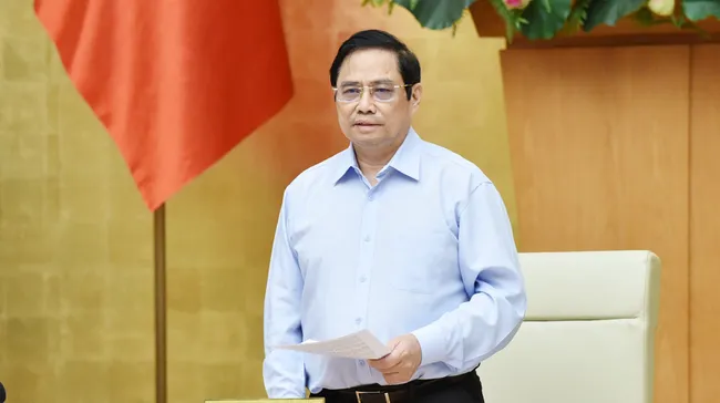 Prime Minister Pham Minh Chinh speaking at the conference (Photo: Tran Hai)