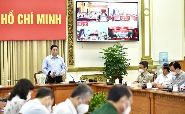 Prime Minister Pham Minh Chinh speaks at the working session (Photo: VGP)