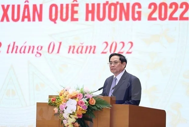 Prime Minister Pham Minh Chinh addresses the event (Photo: VNA)