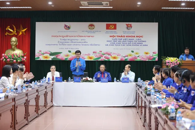 First Secretary of the Ho Chi Minh Communist Youth Union Central Committee Bui Quang Huy at the event (Photo: doanthanhnien.vn)