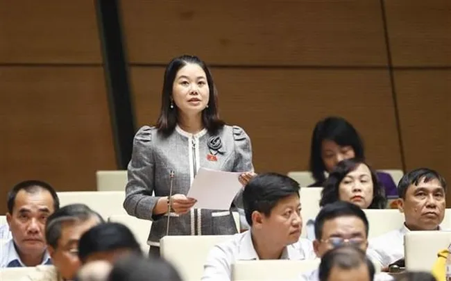 Deputy Nguyen Thi Hue of Bac Kan speaks at the event (Photo: VNA)