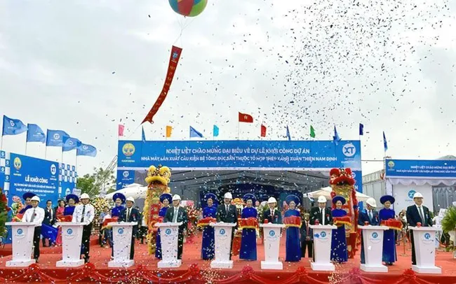 The ground-breaking ceremony for the precast concrete factory.