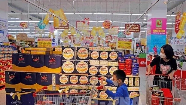 A confectionery stall at the Big C supermarket in Hanoi (Photo: VNA)