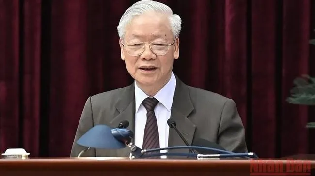 Party General Secretary Nguyen Phu Trong speaks at the conference. (Photo: NDO)