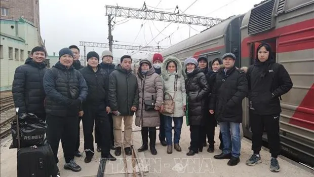 Group of Vietnamese citizens who travelled from Donetsk, Ukraine to Russia (File photo: VNA)