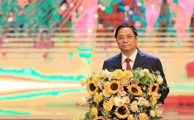 Prime Minister Pham Minh Chinh speaks at the award ceremony. (Photo: VNA)