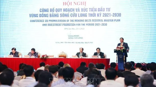 Prime Minister Pham Minh Chinh speaking at the conference (Photo: VNA)