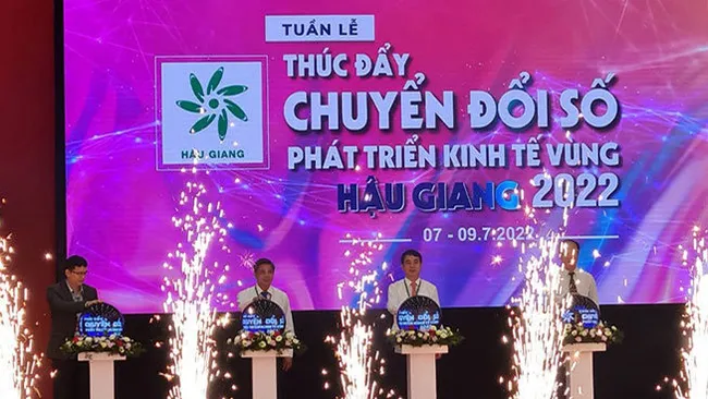 The opening ceremony of the digital transformation week in Hau Giang Province.