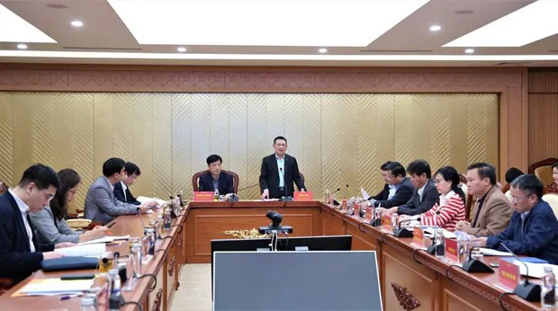 Minister of Finance Ho Duc Phoc (centre) speaks at the event. (Photo: VNA)