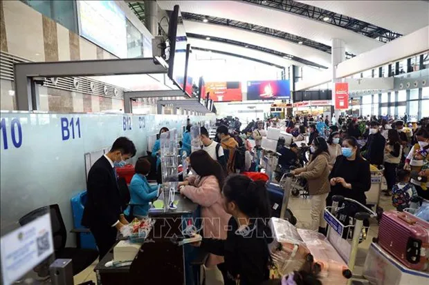 Noi Bai International Airport on January 16, one week before the celebration of Lunar New Year (Tet) festival. (Photo: VNA)