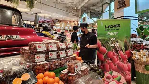 Vietnamese lychee at Siam Paragon shopping mall in Bangkok. (Photo: VNA)