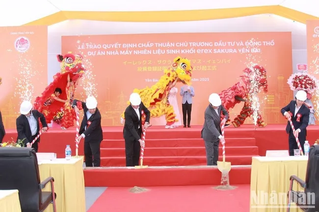 At the ground-breaking ceremony.