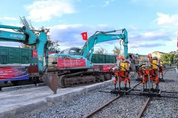 The railway is upgraded in Ninh Thuan provine. (Photo: VNA)