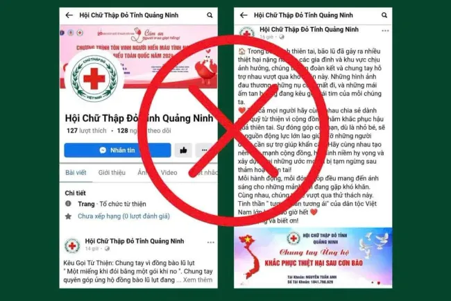 Cảnh báo lừa đảo kêu gọi quyên góp ủng hộ người dân vùng bão tại Quảng Ninh