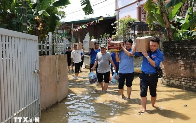 Flooding caused by Typhoon Yagi in Yen Bai province (Photo: VNA)