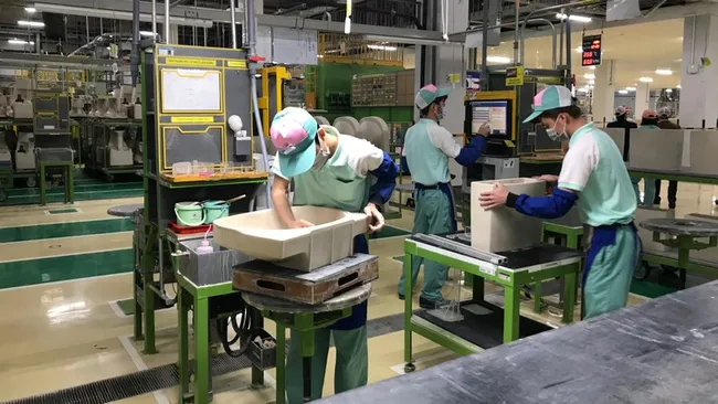 Manufacturing activity at Toto Vietnam - Hung Yen Branch.