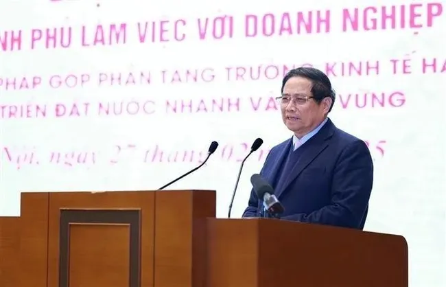 Prime Minister Pham Minh Chinh speaks at the event. (Photo: VNA)