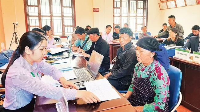 A transaction office of the VBSP in Sa Phin Commune, Dong Van District, Ha Giang Province.
