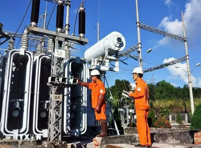 Checking the operation of 110kV power projects in the Central Highlands provinces. (Photo: VNA)