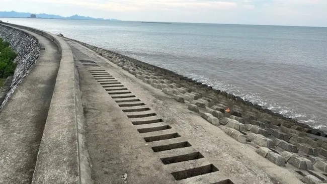 A section of Cat Hai sea dike, Hai Phong City.