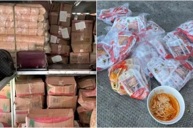 Phát hiện xe khách chở gần 112.000 gói măng tẩm ướp không rõ nguồn gốc