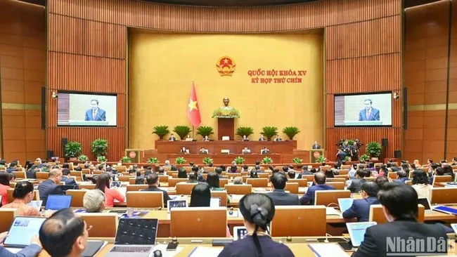 An overview of the opening session of the 9th session of the 15th NA. (Photo: DUY LINH)