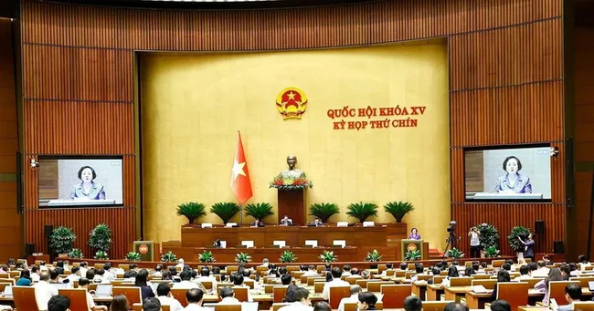 Law makers at the 9th session of the 15th National Assembly. (Photo: VNA)