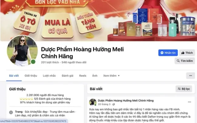 Dược phẩm Hoàng Hường Meli bị ‘réo tên’ vì vi phạm quảng cáo