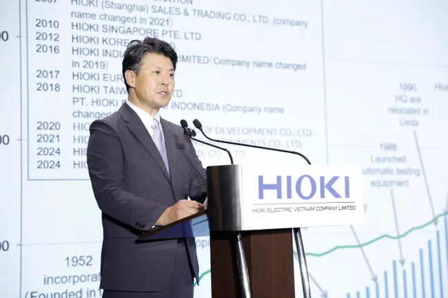 Mr. Takahiro Okazawa, President of Hioki E.E. Corporation,
