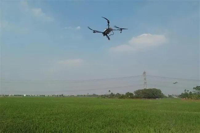 A drone used for pesticide spraying in agriculture (Photo: VNA)