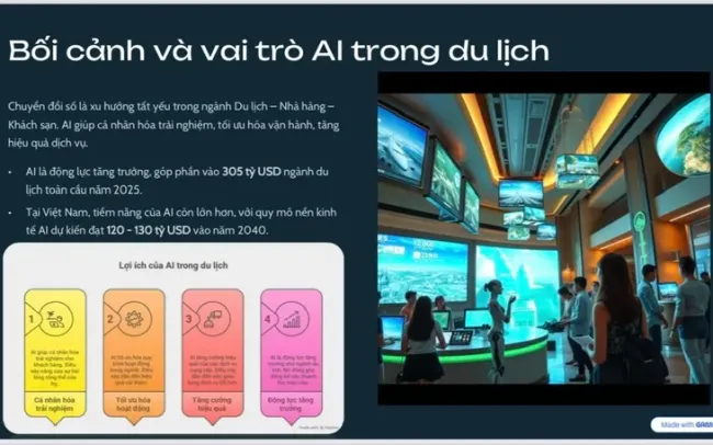 Ứng dụng trí tuệ nhân tạo ( AI) trong đào tạo du lịch
