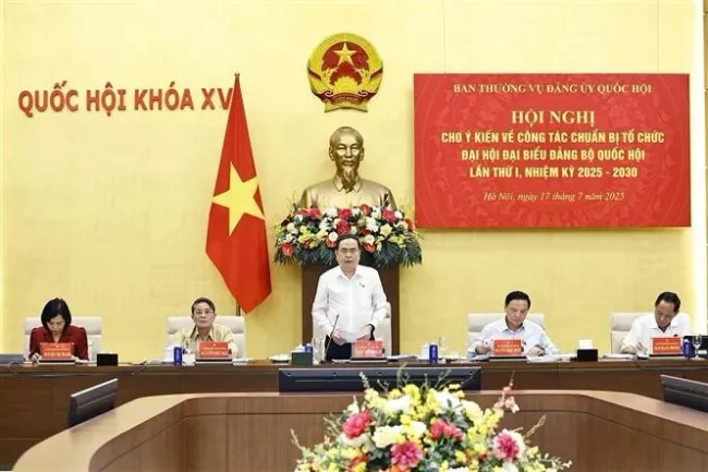 NA Chairman Tran Thanh Man speaks at the conference (Photo: VNA)