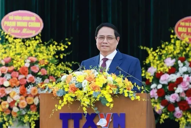 Prime Minister Pham Minh Chinh addresses the 27th Congress of the VNA Party Organisation on July 17 (Photo: VNA)