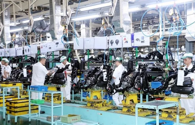 Honda Vietnam Company's production line in Ninh Binh province. (Photo: VNA)