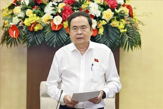 National Assembly Chairman Tran Thanh Man delivers the closing remarks at the event. (Photo: VNA)