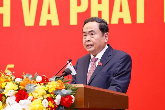 National Assembly Chairman Tran Thanh Man speaks at the national conference (Photo: VNA)