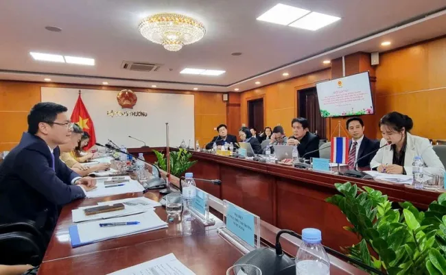 The working session between the Viet Nam Competition Commission and a delegation from the Thai Senate in Ha Noi on September 26 (Photo: congthuong.vn)