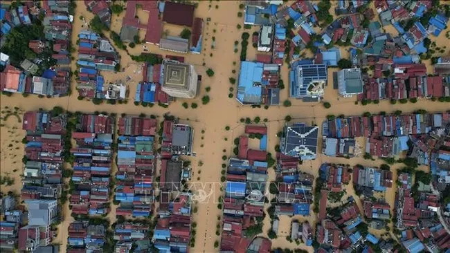 A flooded area in Thai Nguyen province (Photo: VNA)