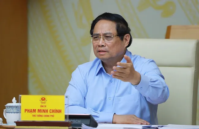 Prime Minister Pham Minh Chinh addressing the conference (Photo: VNA)