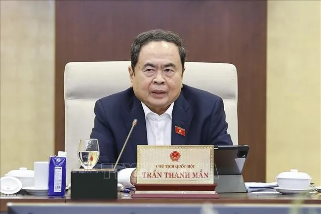 NA Chairman Tran Thanh Man speaks at the meeting (Photo: VNA)