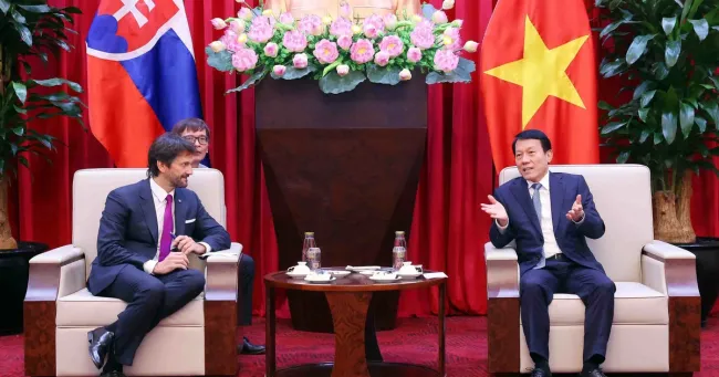 Minister of Public Security General Luong Tam Quang hosts in Hanoi on November 18 Deputy Prime Minister and Minister of Defence of Slovakia Robert Kaliňák. (Photo: VNA)