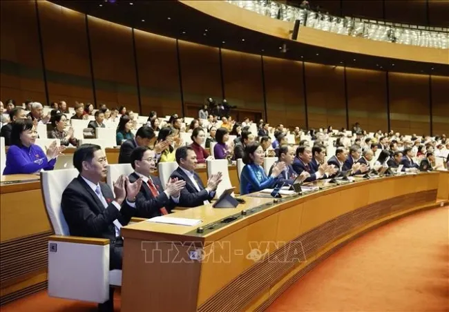 National Assembly deputies attend a working session. (Photo: VNA)