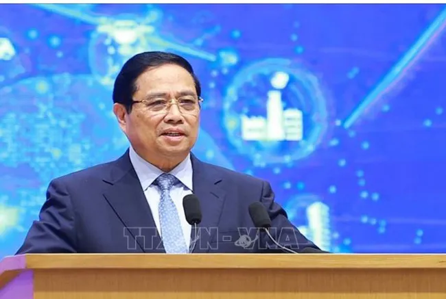 Prime Minister Pham Minh Chinh addressing the forum (Photo: VNA)
