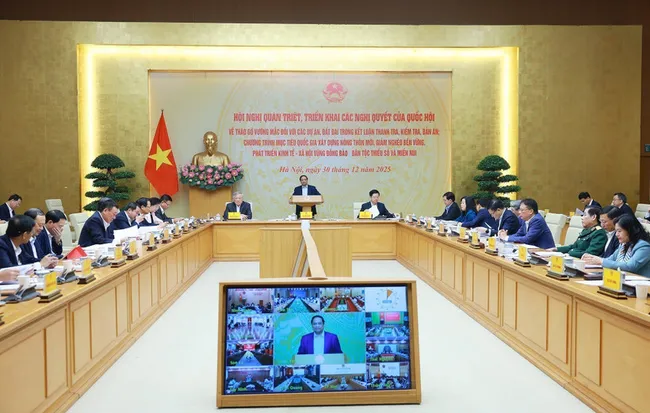 Prime Minister Pham Minh Chinh chairs the conference on December 30 (Photo: VNA)